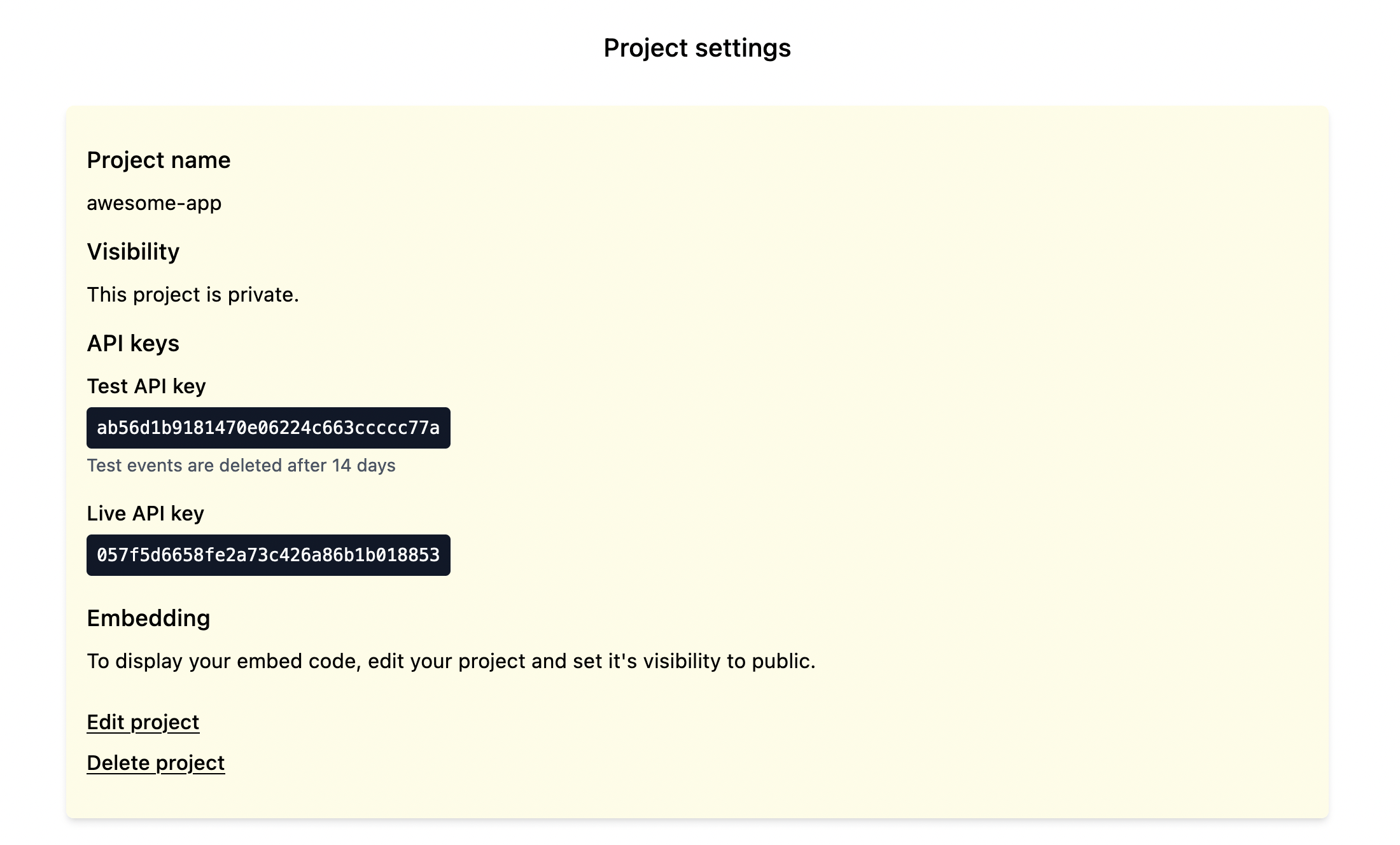 Project Settings